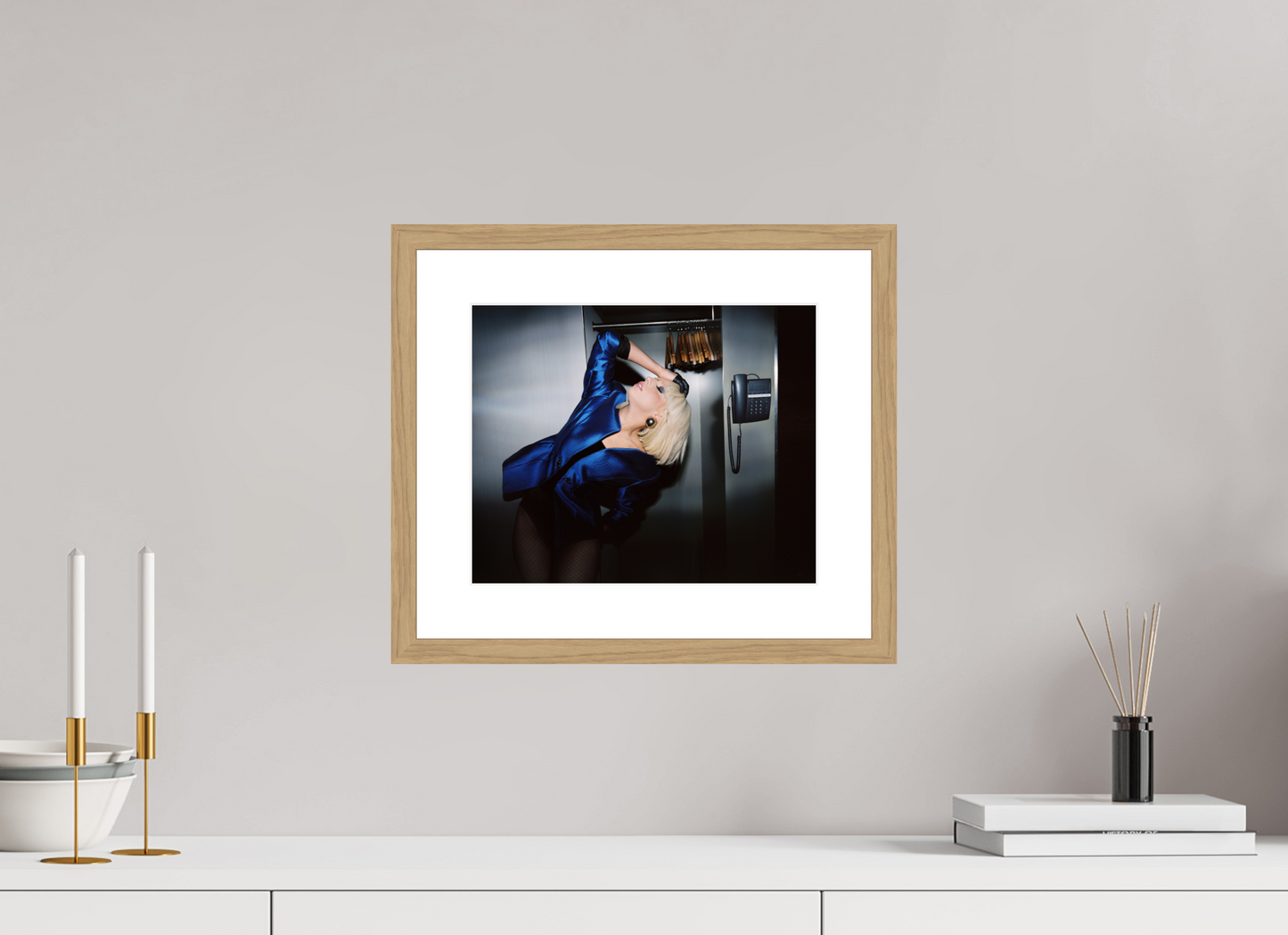 30,7 x 25 cm, Wood Frame with Passe-Partout | Oak Lady Gaga 02