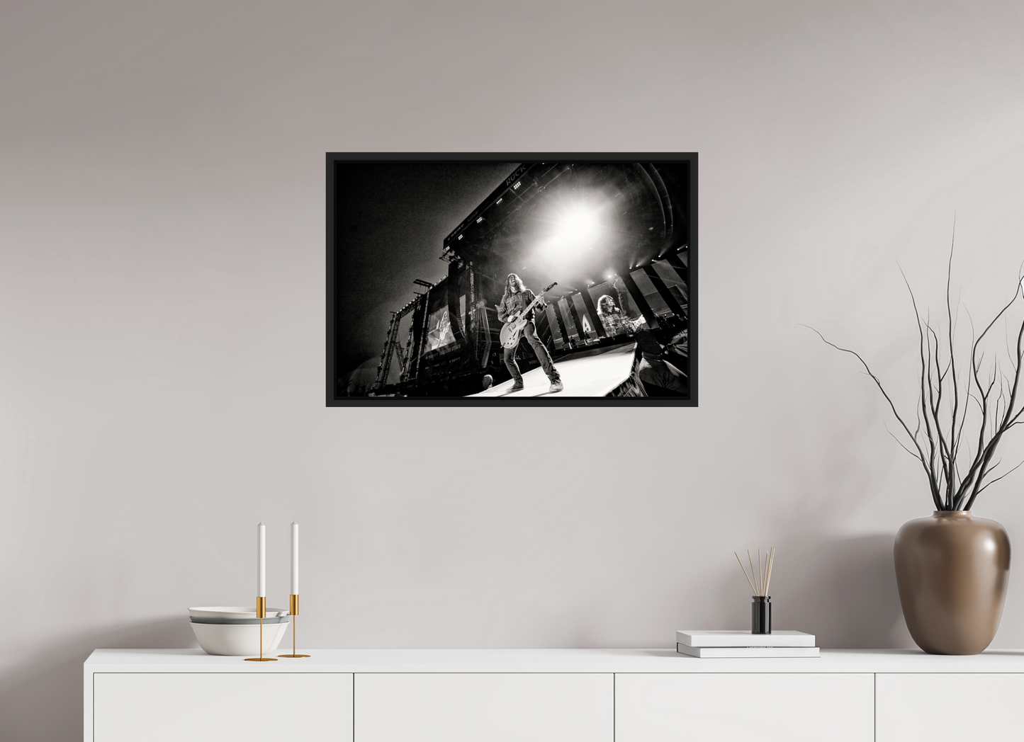 75 x 50 cm, Floater Frame | Black Matte Dave Grohl - Foo Fighters Live 07