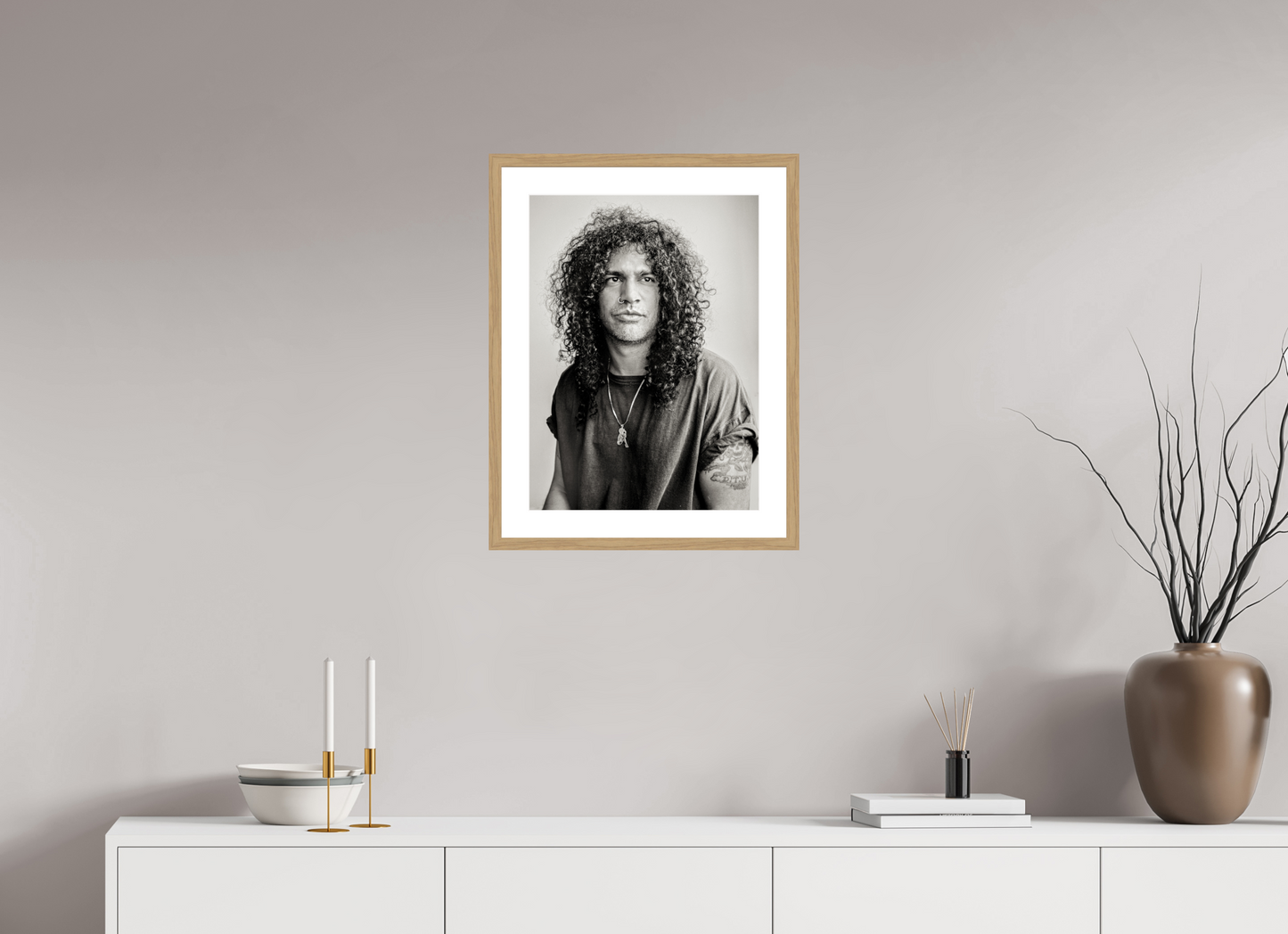 40 x 54,6 cm, Wood Frame with Passe-Partout | Oak Slash 07