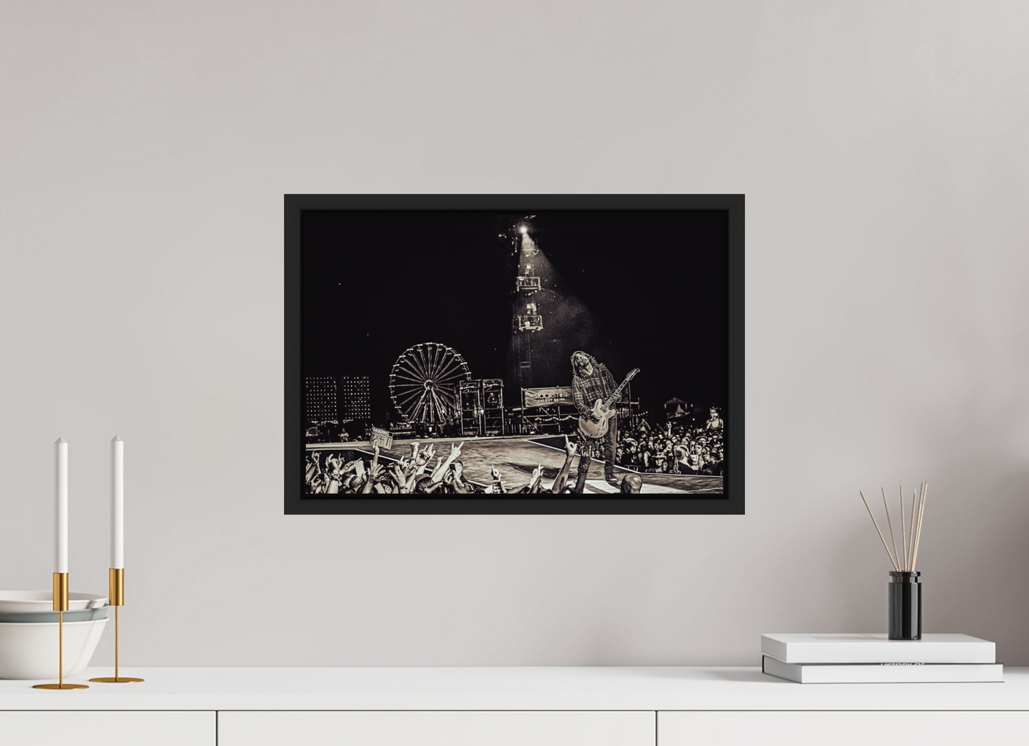 45 x 30 cm, Floater Frame | Black Matte Dave Grohl - Foo Fighters Live 04