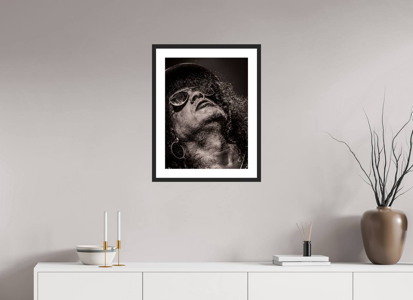 45 x 60 cm, Wood Frame with Passe-Partout | Black Matte Slash 10