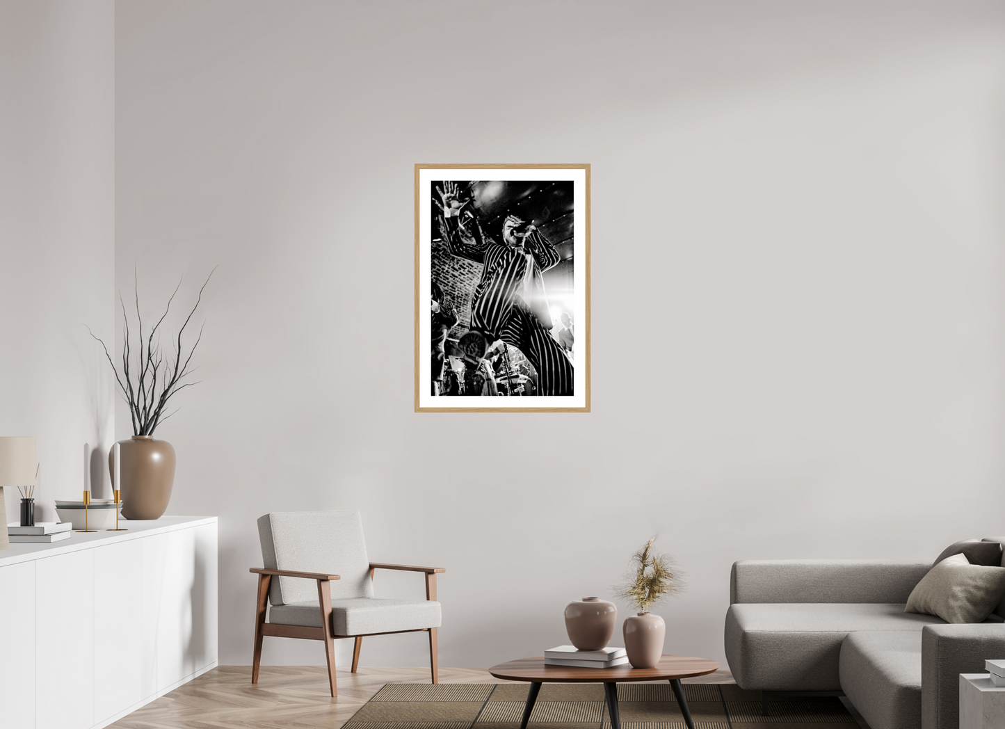 60 x 90 cm, Wood Frame with Passe-Partout | Oak Peter Fox - Seeed Live 01