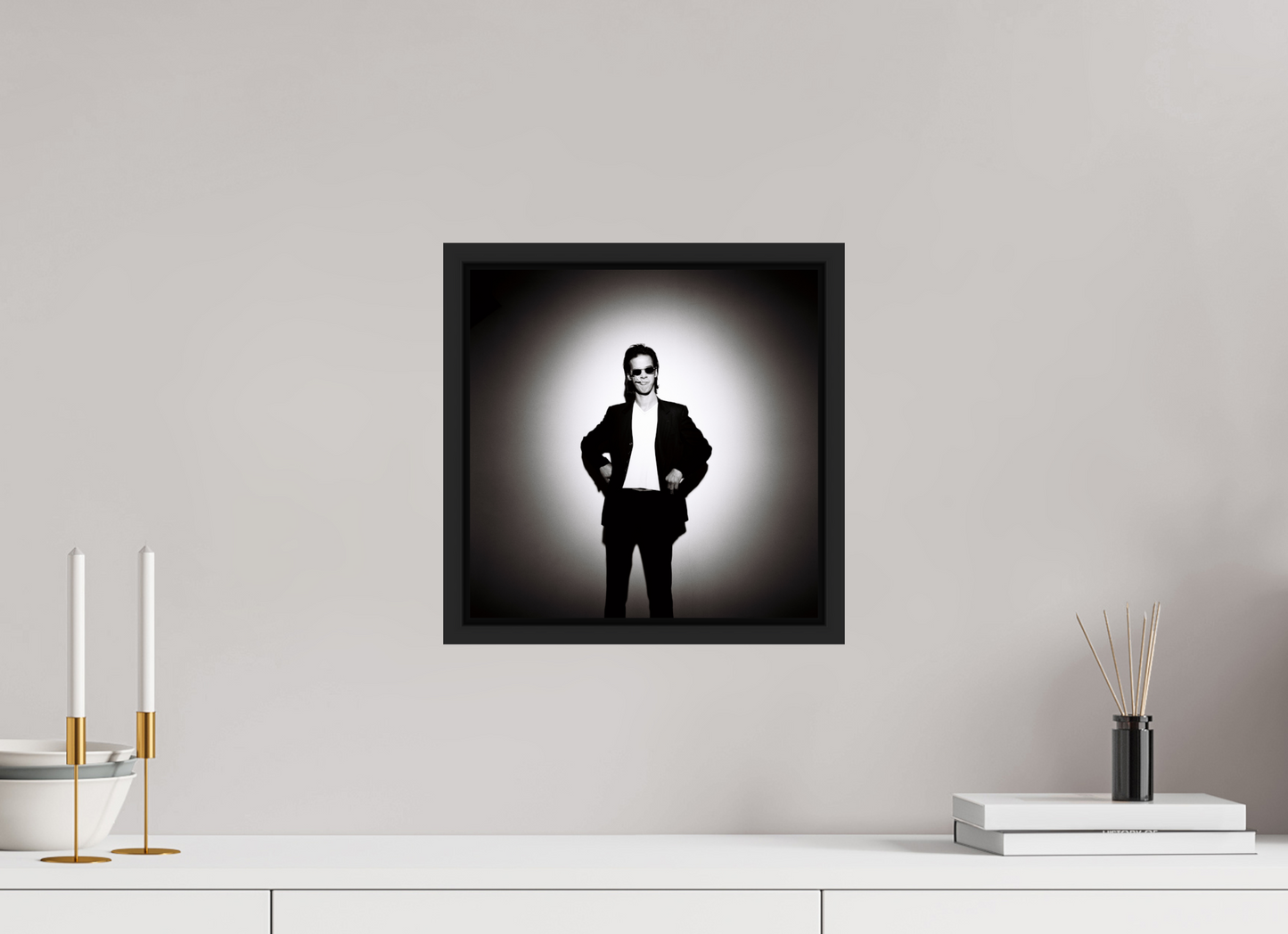 30 x 30 cm, Floater Frame | Black Matte Nick Cave 02