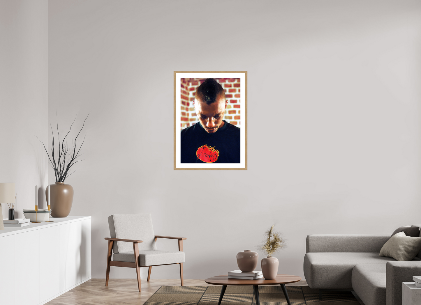 60 x 85,4 cm, Wood Frame with Passe-Partout | Oak Tricky 01