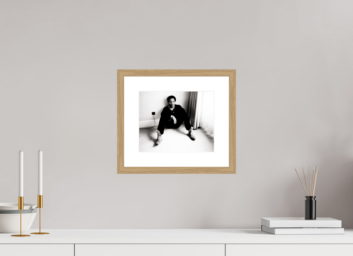 24,5 x 20 cm, Wood Frame with Passe-Partout | Oak Lenny Kravitz 08