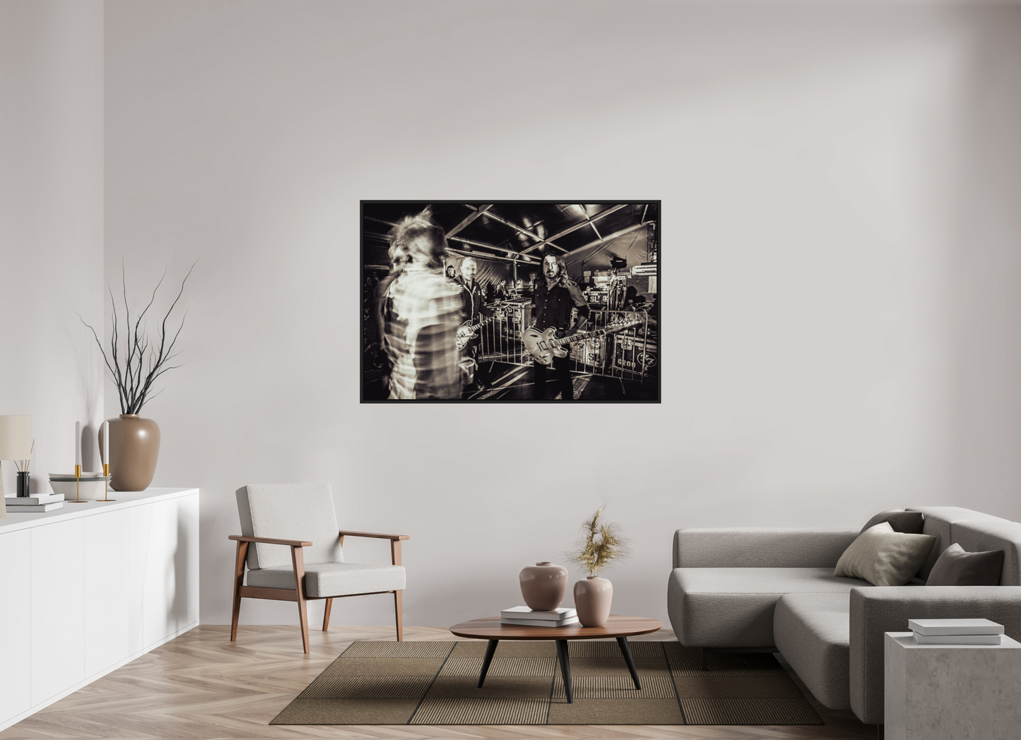 150 x 100 cm, Floater Frame | Black Matte Dave Grohl - Foo Fighters 05