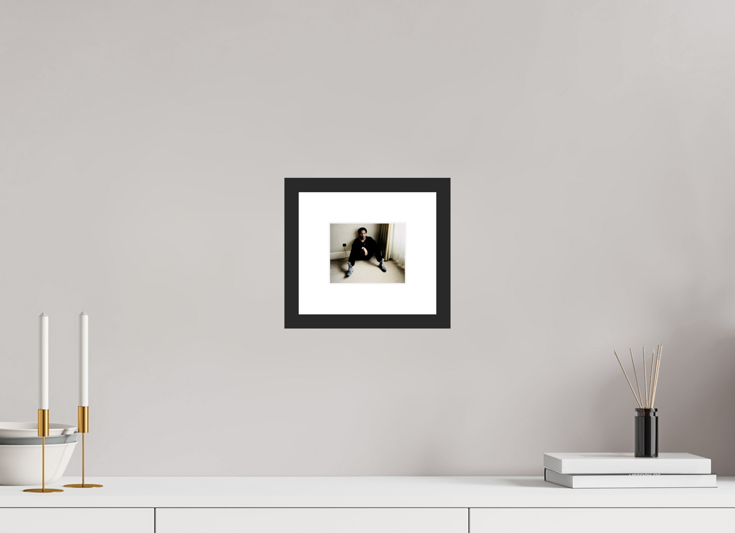 12,3 x 10 cm, Wood Frame with Passe-Partout | Black Matte Lenny Kravitz 07