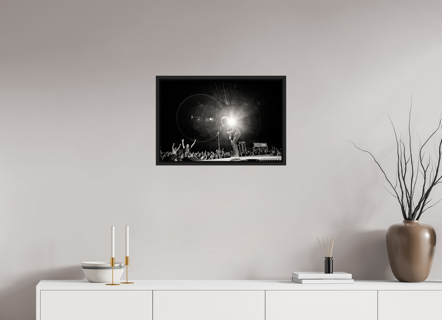 60 x 40 cm, Floater Frame | Black Matte Dave Grohl - Foo Fighters Live 02