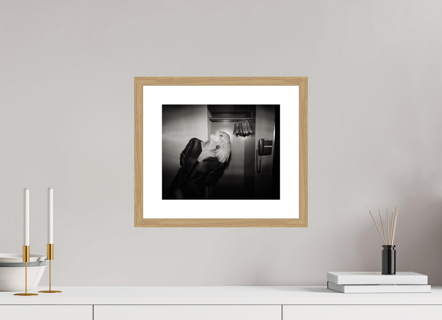 30,7 x 25 cm, Wood Frame with Passe-Partout | Oak Lady Gaga 04