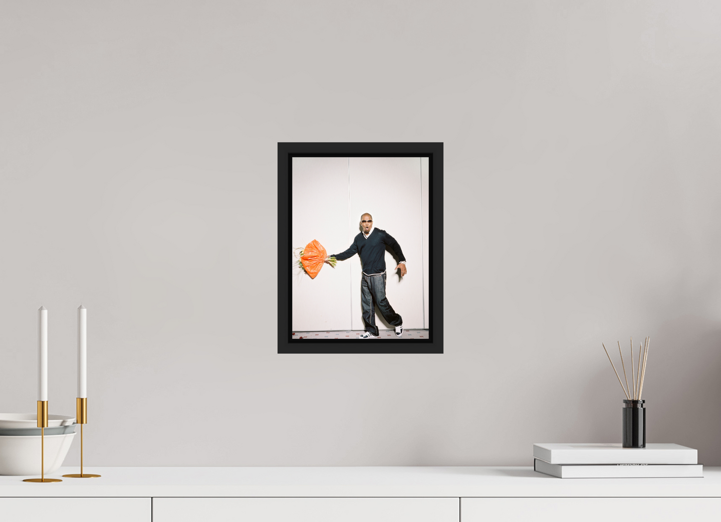 21 x 28 cm, Floater Frame | Black Matte Jamie Foxx 01