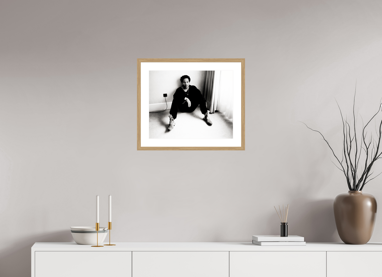 49,1 x 40 cm, Wood Frame with Passe-Partout | Oak Lenny Kravitz 08