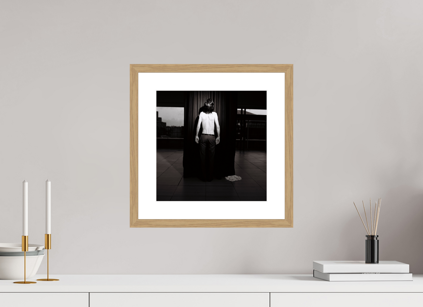 30 x 30 cm, Wood Frame with Passe-Partout | Oak Nick Cave 07