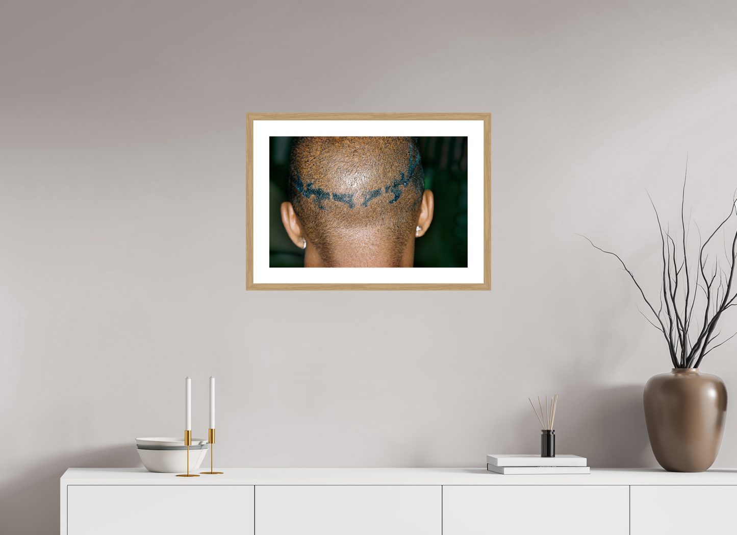 60 x 40 cm, Wood Frame with Passe-Partout | Oak Jamie Foxx 05