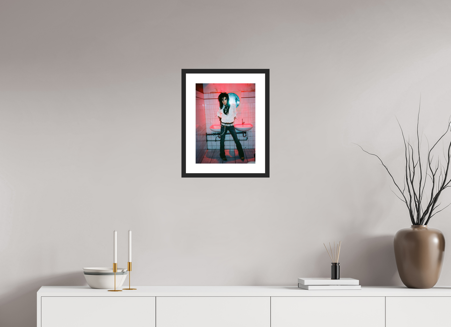 30 x 40 cm, Wood Frame with Passe-Partout | Black Matte Bill Kaulitz - Tokio Hotel 02