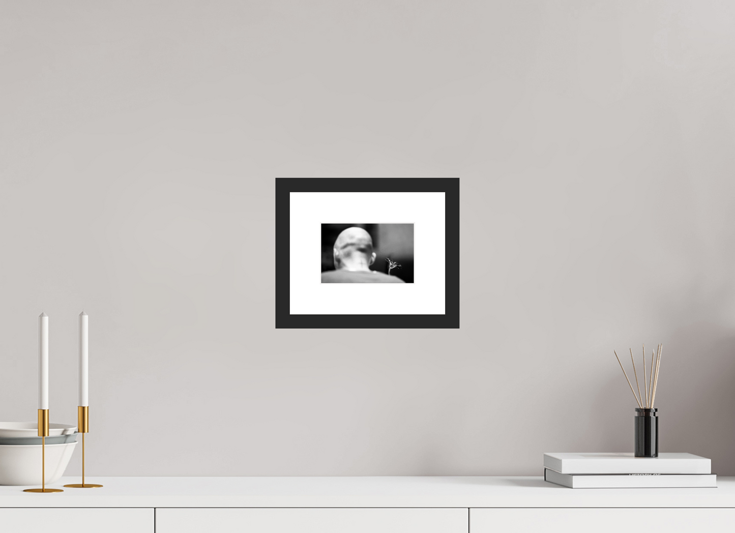 15 x 10 cm, Wood Frame with Passe-Partout | Black Matte Moby 02