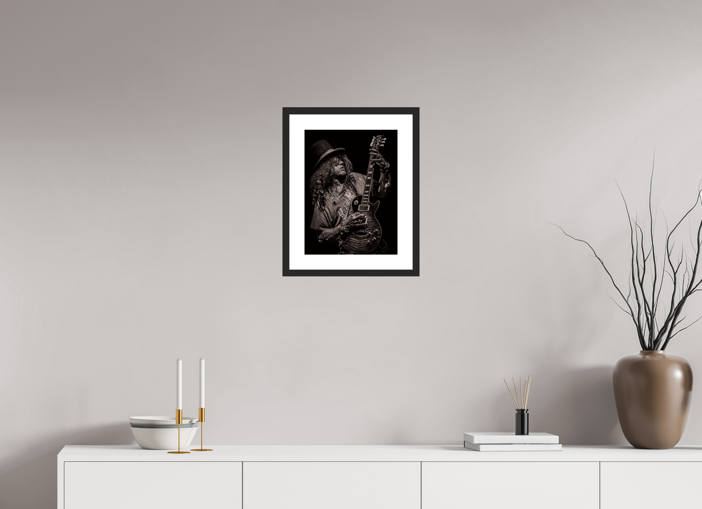 30 x 40 cm, Wood Frame with Passe-Partout | Black Matte Slash 12