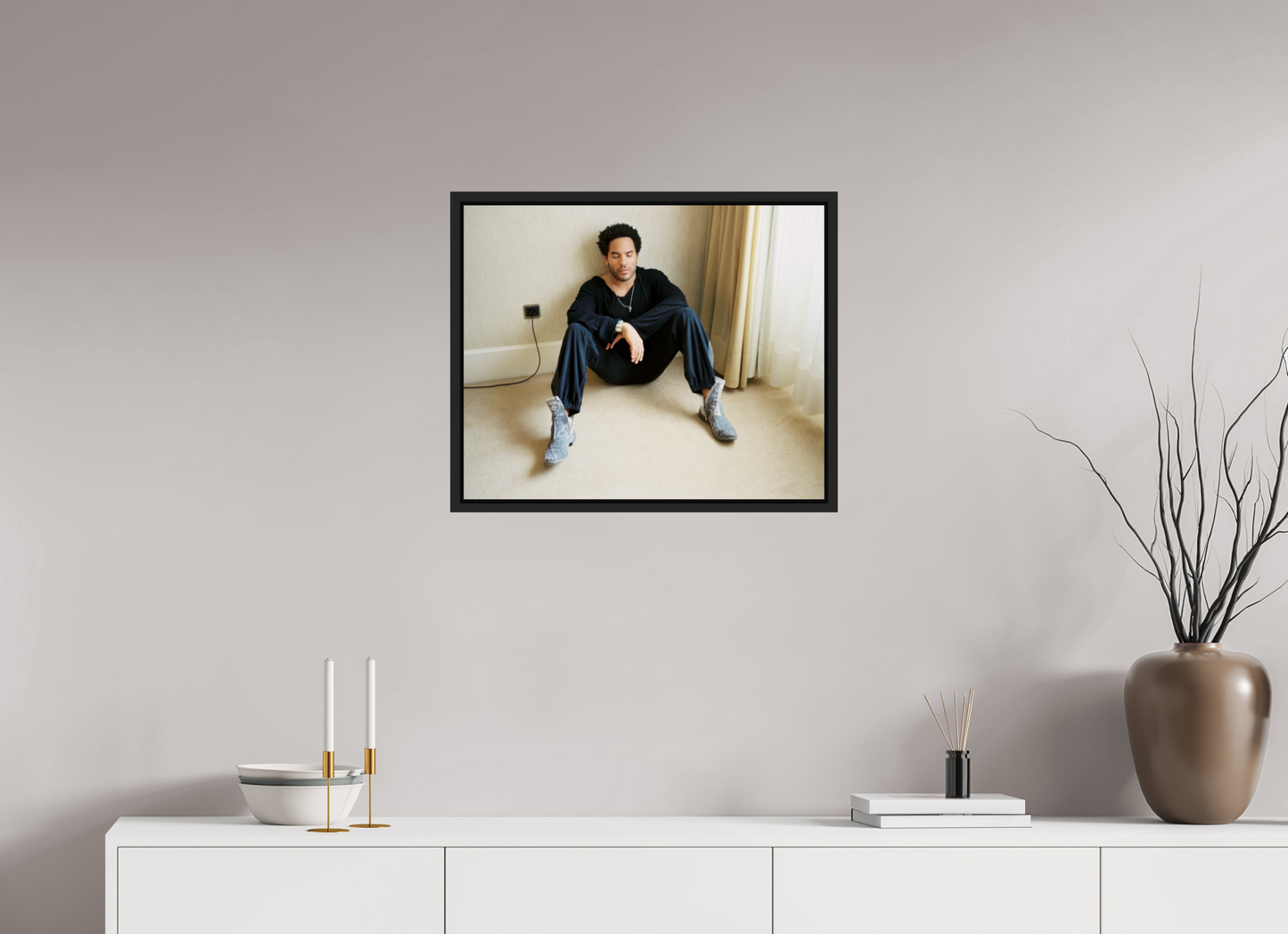 61,3 x 50 cm, Floater Frame | Black Matte Lenny Kravitz 06