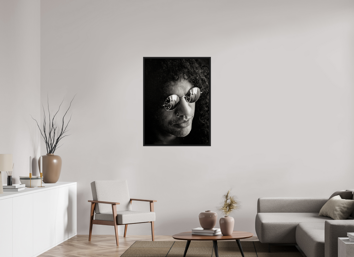 75 x 100 cm, Floater Frame | Black Matte Slash 05