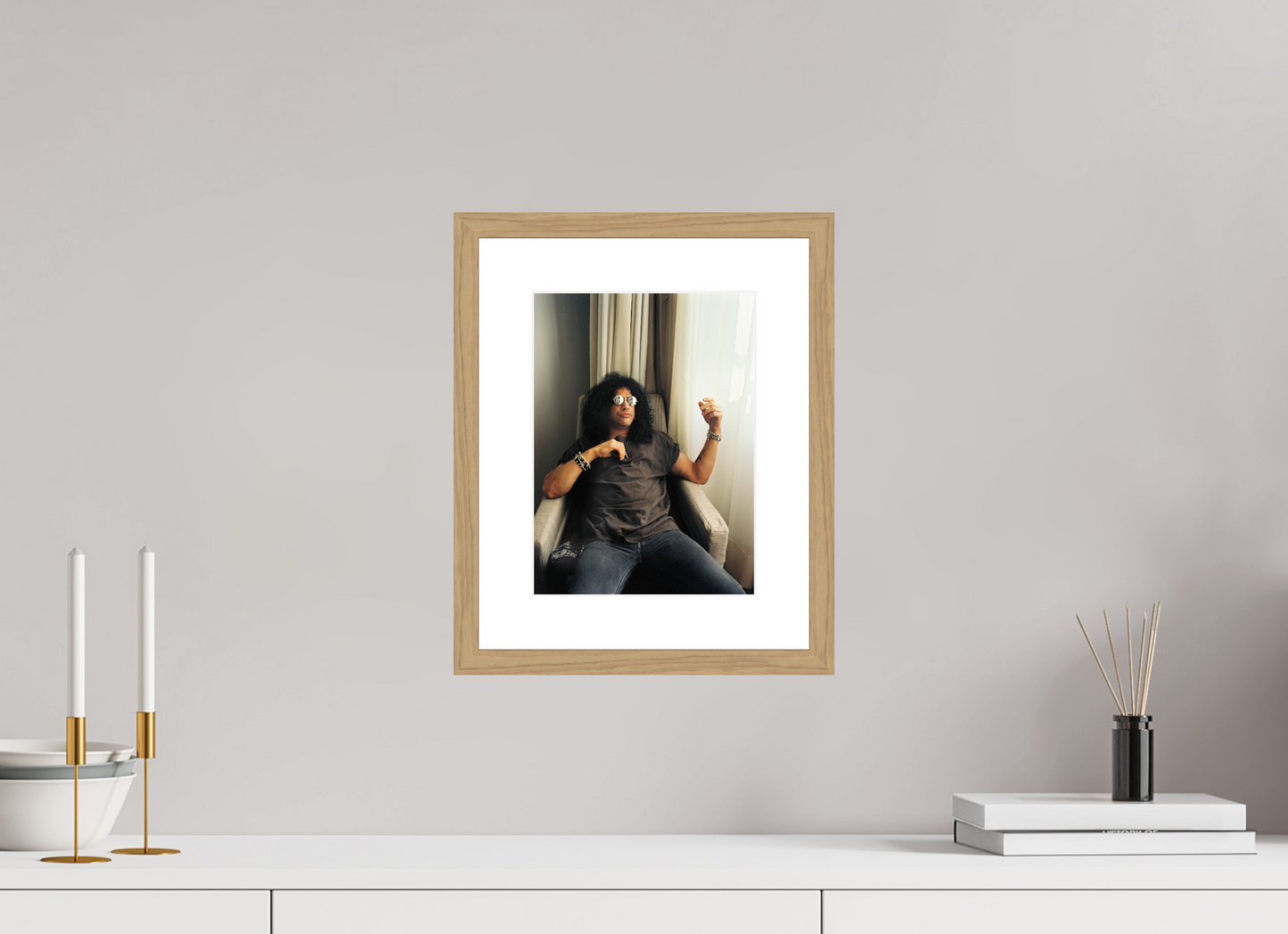 20 x 27 cm, Wood Frame with Passe-Partout | Oak Slash 03