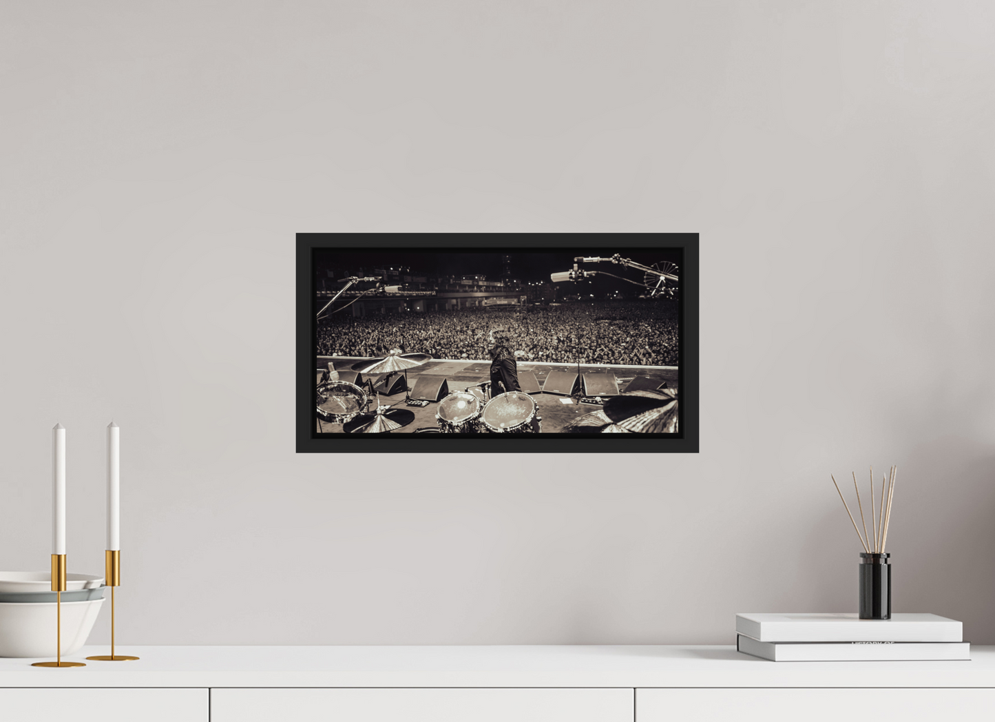 40,3 x 20 cm, Floater Frame | Black Matte Dave Grohl - Foo Fighters Live 11