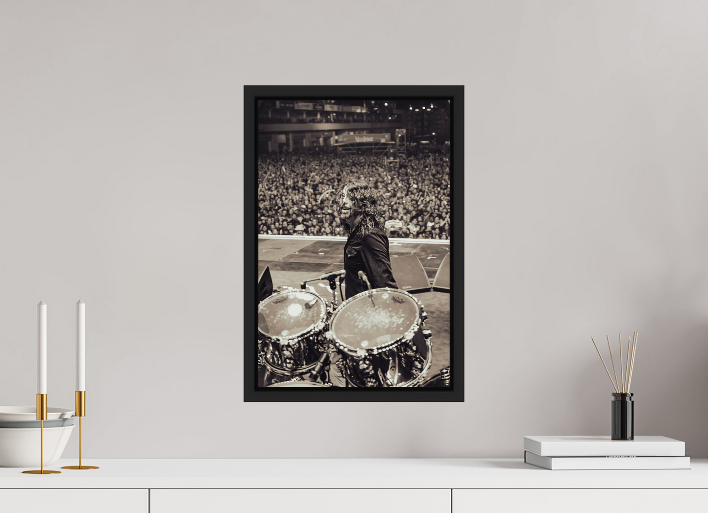 30 x 45 cm, Floater Frame | Black Matte Dave Grohl - Foo Fighters Live 10