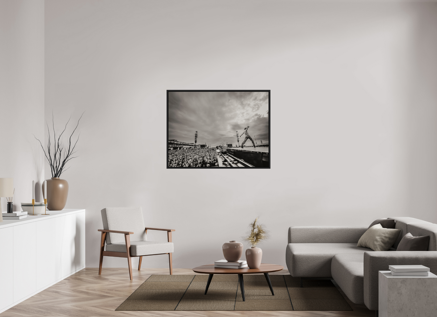 120 x 90 cm, Floater Frame | Black Matte Måneskin Live 02