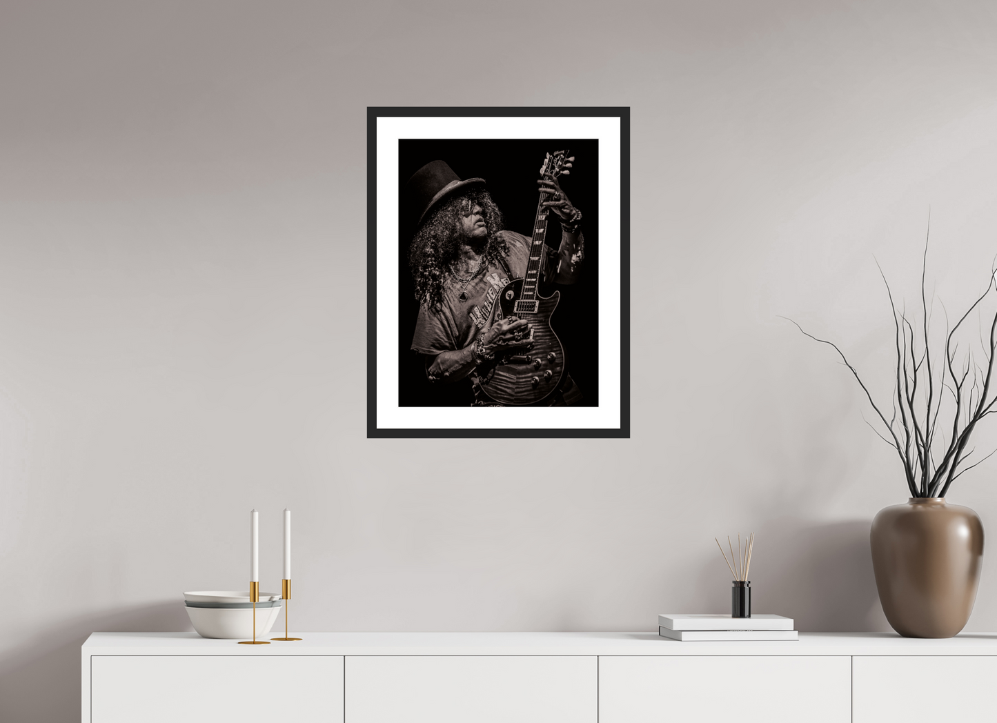 45 x 60 cm, Wood Frame with Passe-Partout | Black Matte Slash 12