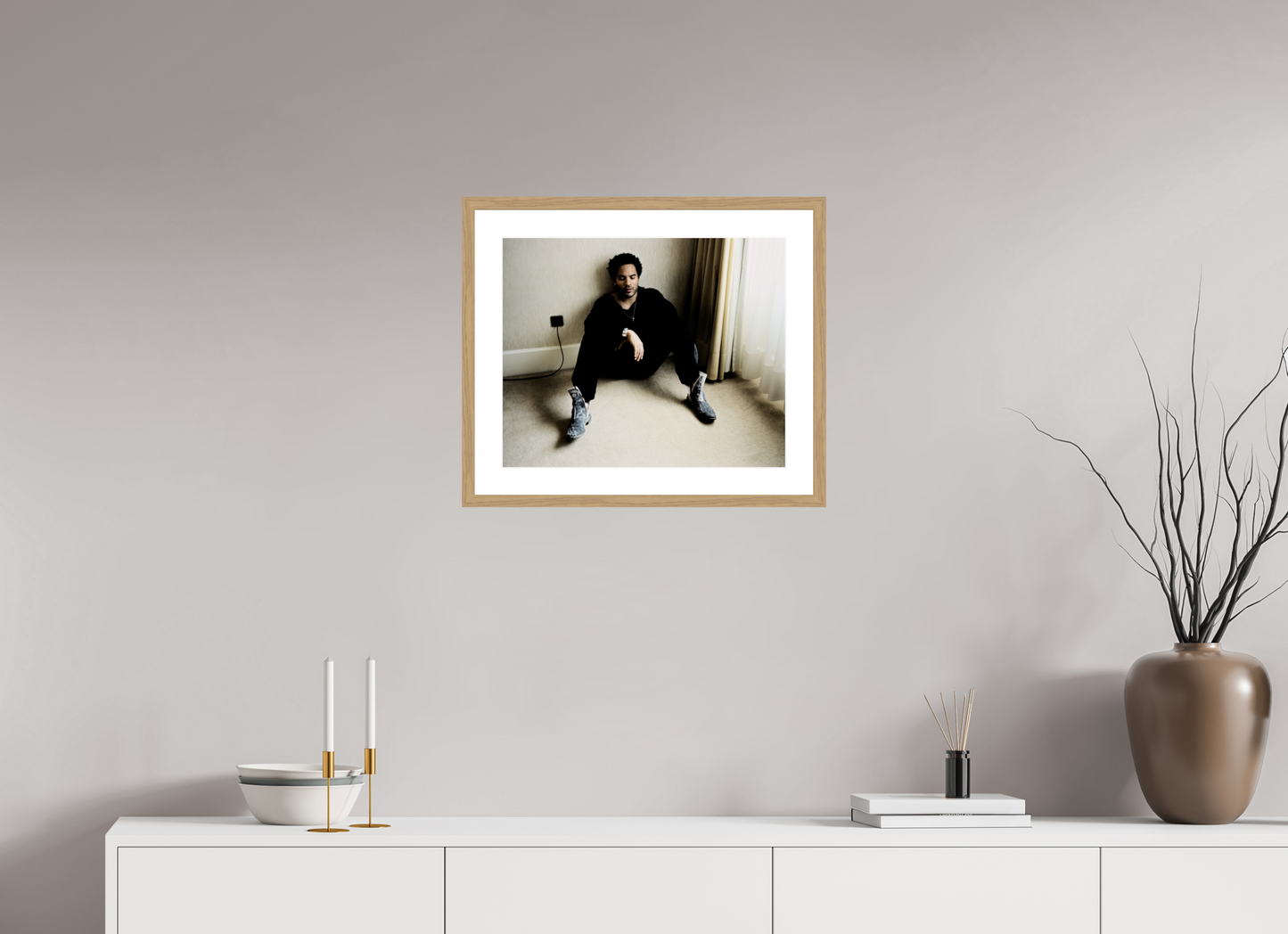 49,1 x 40 cm, Wood Frame with Passe-Partout | Oak Lenny Kravitz 07