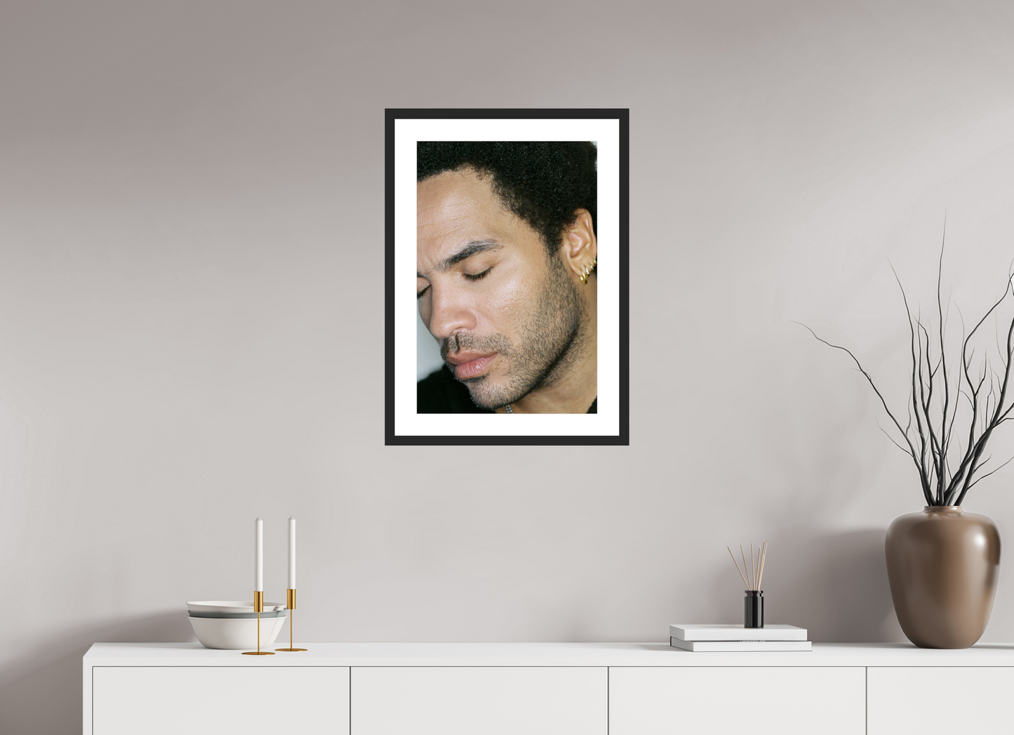 40 x 60 cm, Wood Frame with Passe-Partout | Black Matte Lenny Kravitz 11
