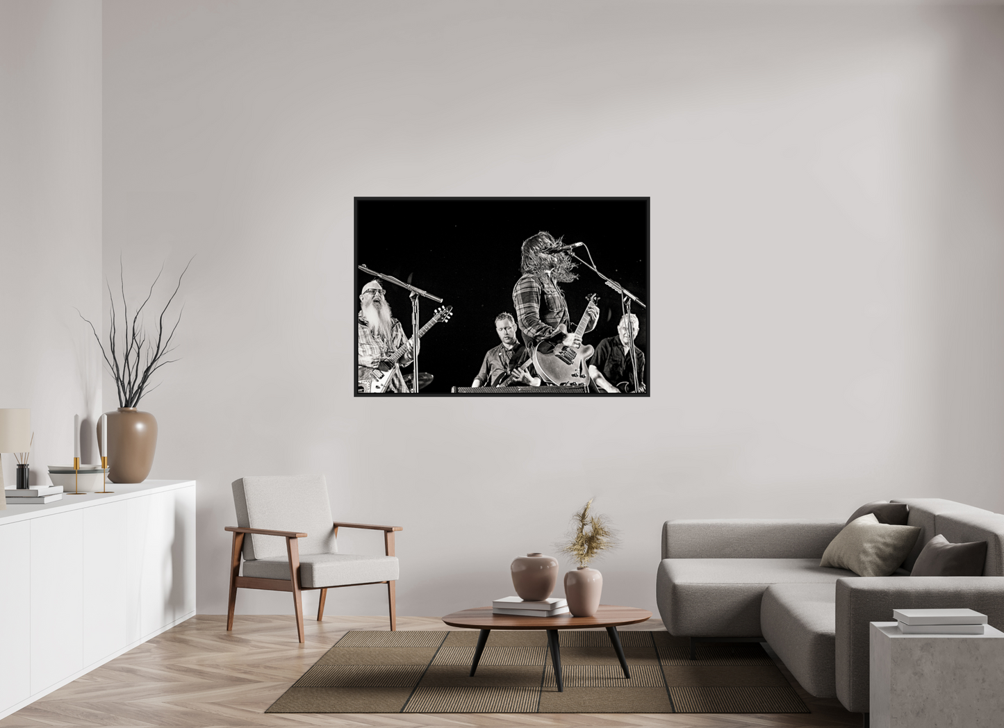 150 x 100 cm, Floater Frame | Black Matte Dave Grohl - Foo Fighters Live 03