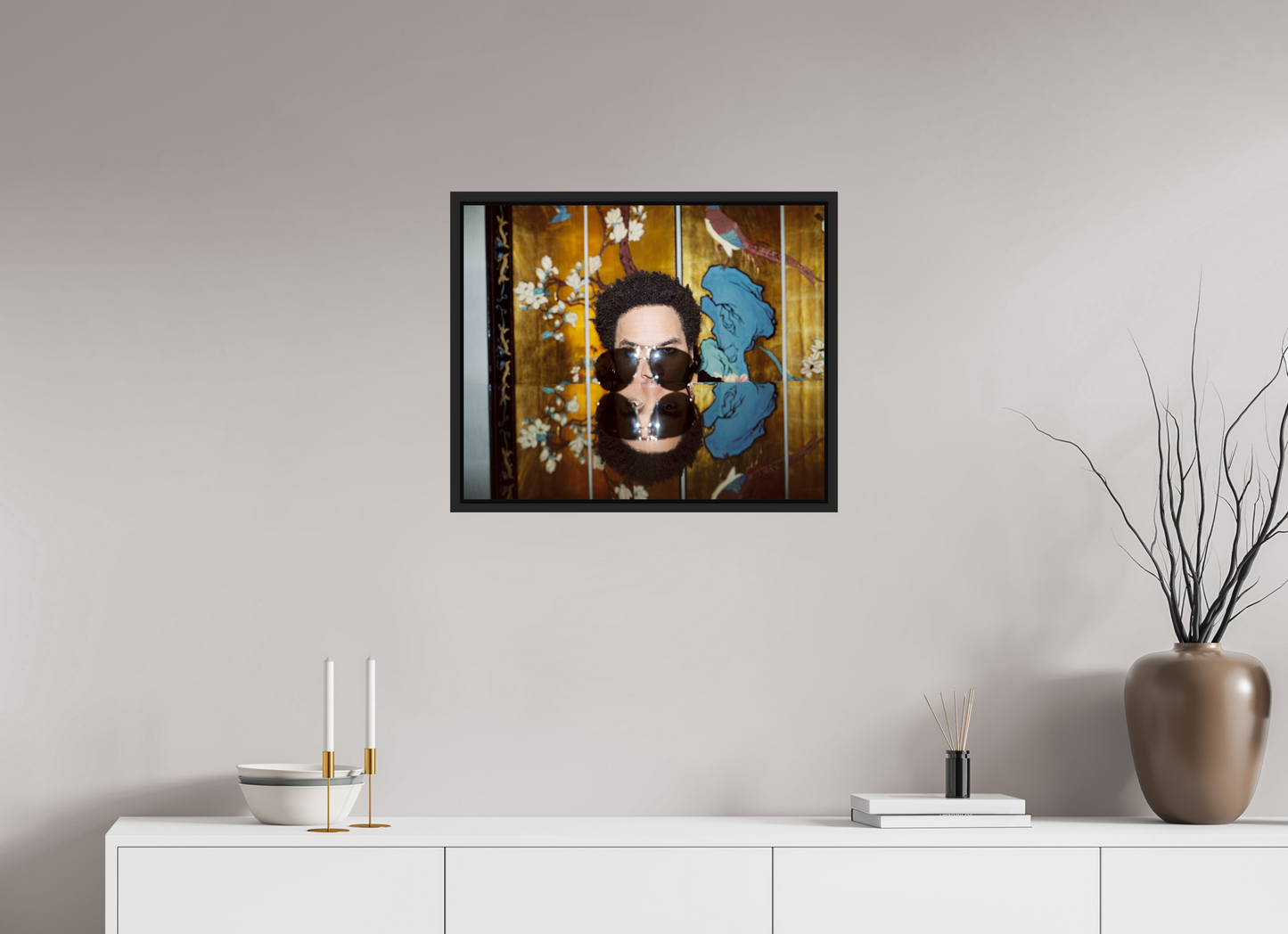 61,3 x 50 cm, Floater Frame | Black Matte Lenny Kravitz 03