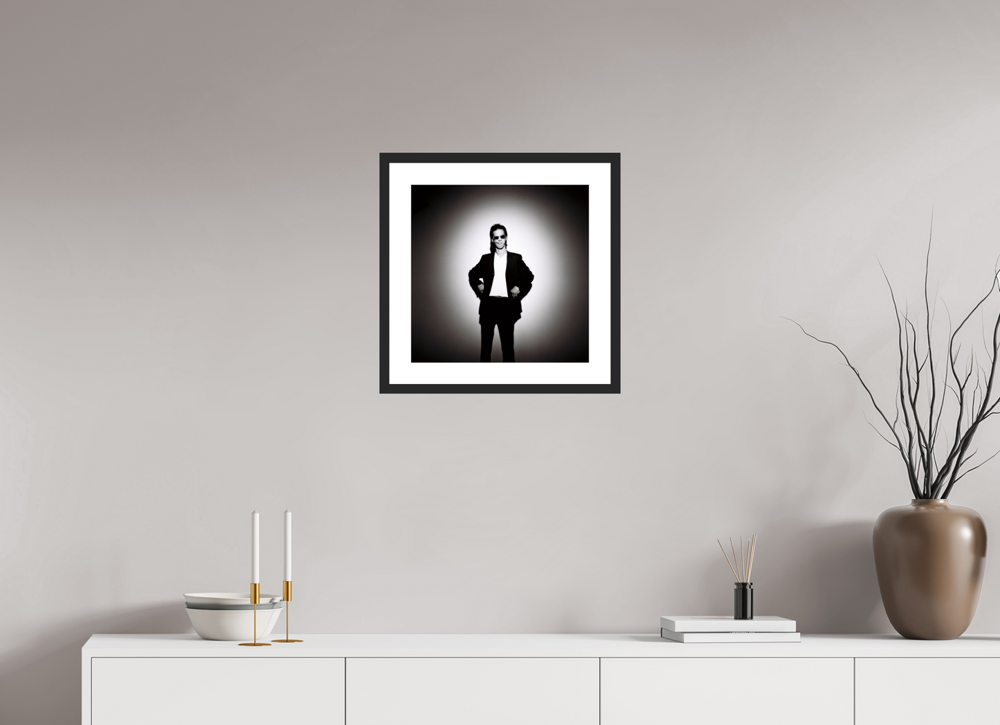 40 x 40 cm, Wood Frame with Passe-Partout | Black Matte Nick Cave 02