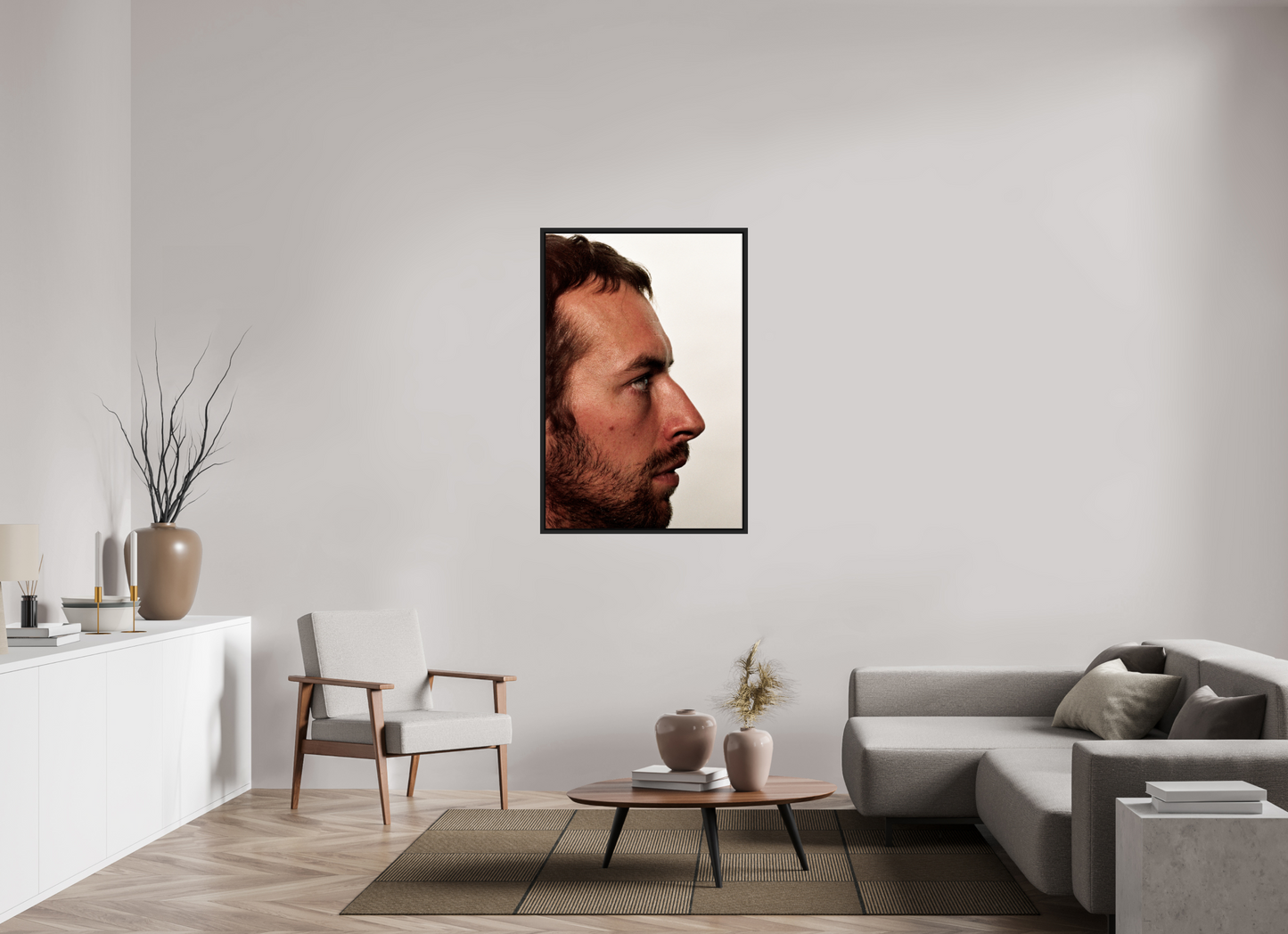 80 x 120 cm, Floater Frame | Black Matte Chris Martin - Coldplay 03