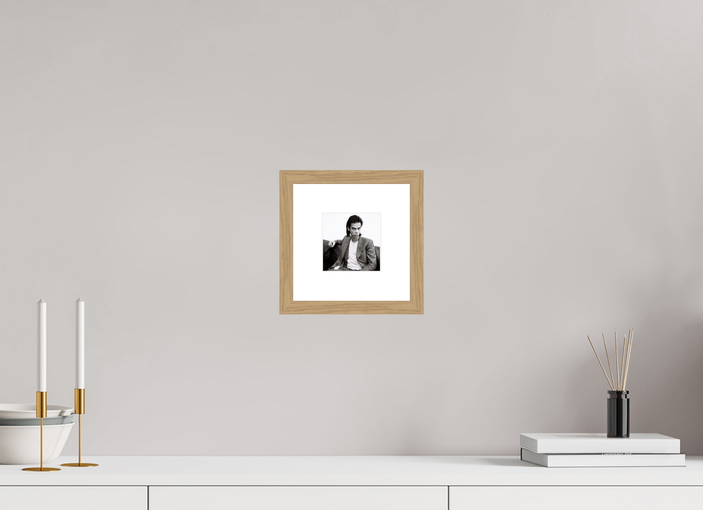 10 x 10 cm, Wood Frame with Passe-Partout | Oak Nick Cave 01