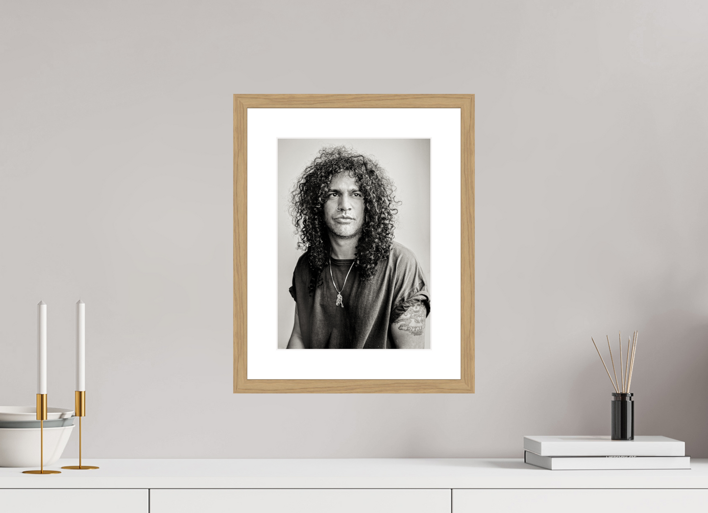 25 x 34,1 cm, Wood Frame with Passe-Partout | Oak Slash 07