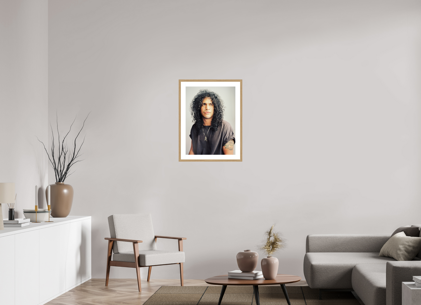 50 x 68,3 cm, Wood Frame with Passe-Partout | Oak Slash 06