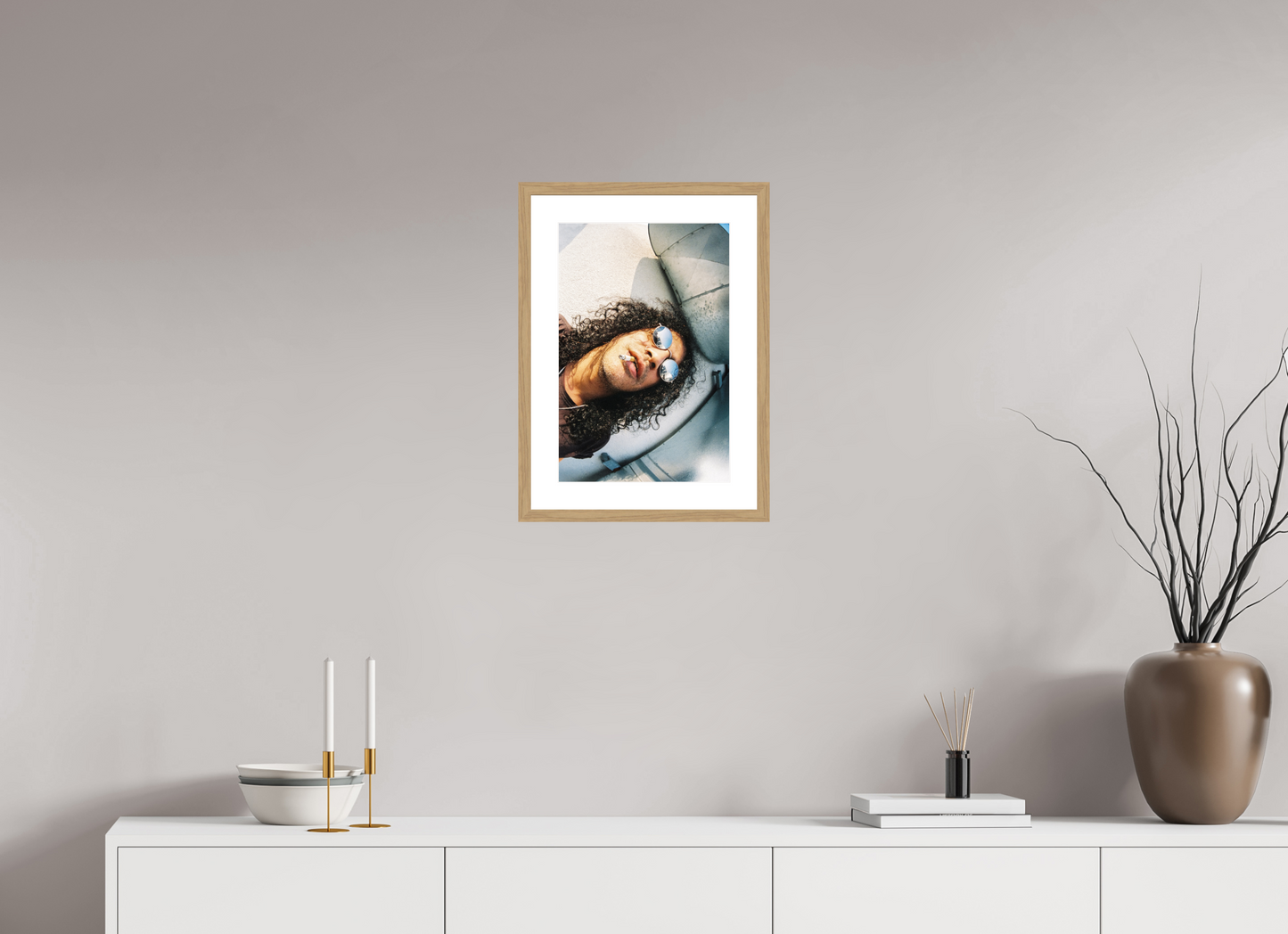 30 x 45 cm, Wood Frame with Passe-Partout | Oak Slash 01