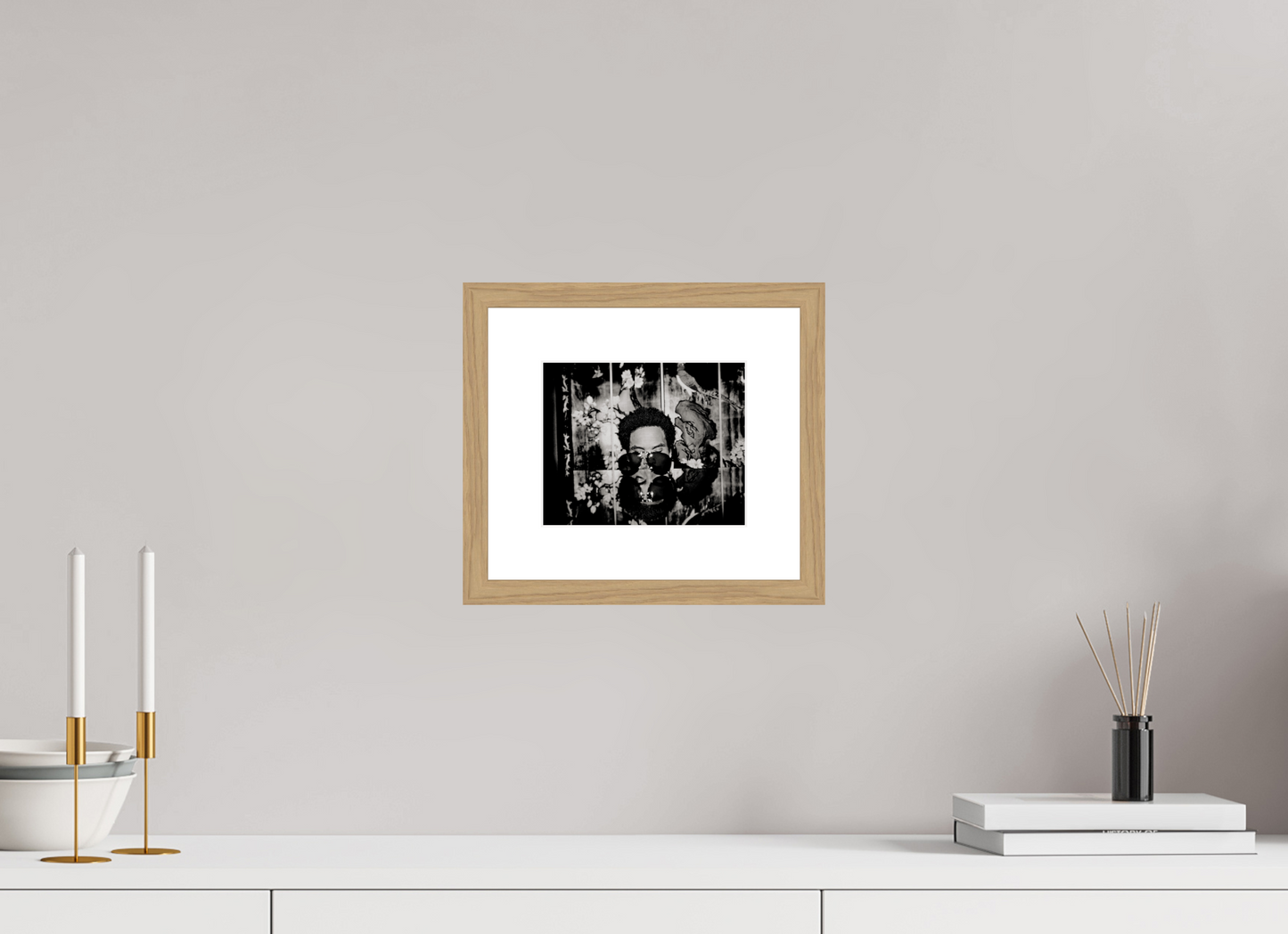 18,4 x 15 cm, Wood Frame with Passe-Partout | Oak Lenny Kravitz 04