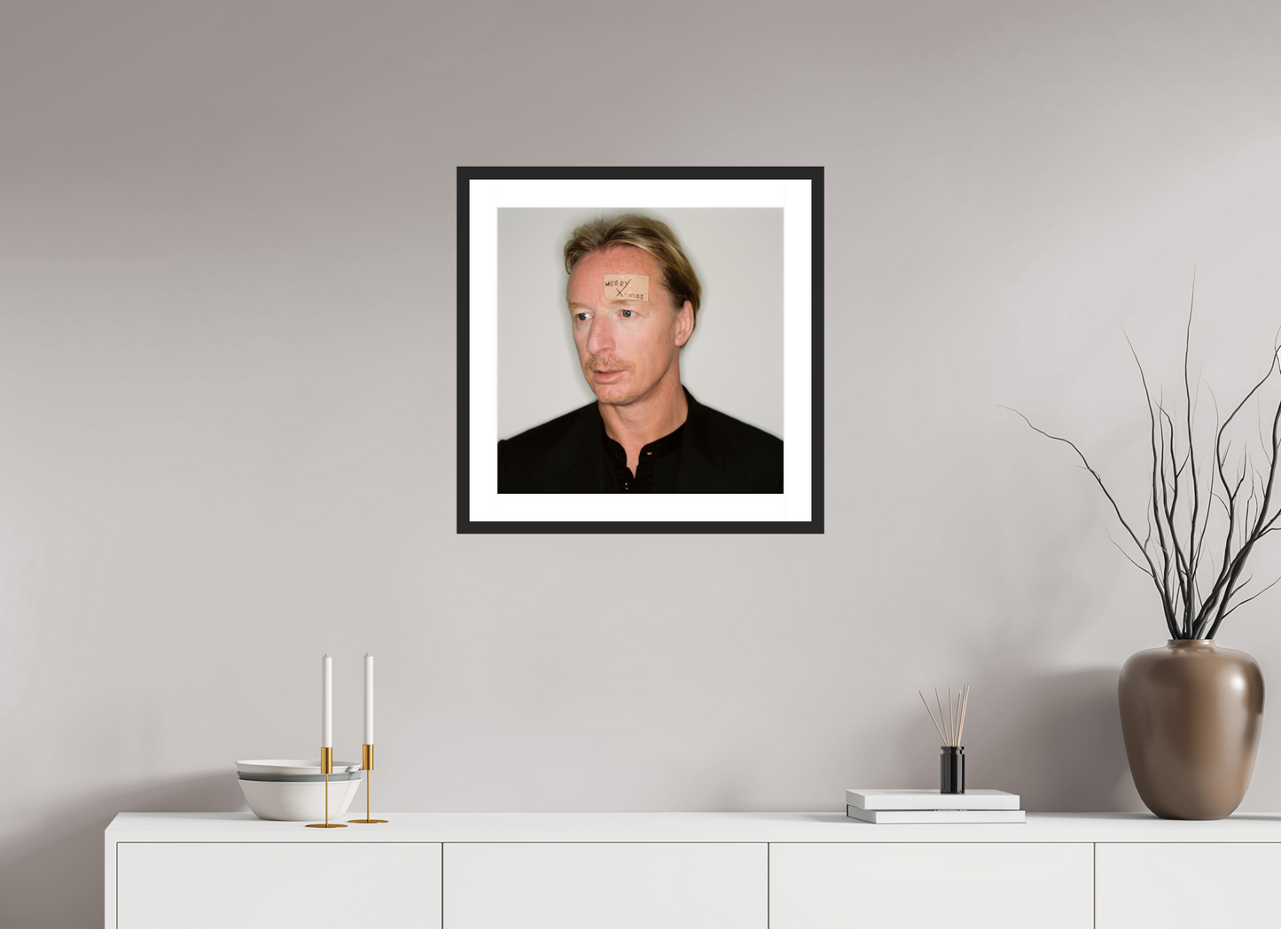 50 x 50 cm, Wood Frame with Passe-Partout | Black Matte DJ Hell 02