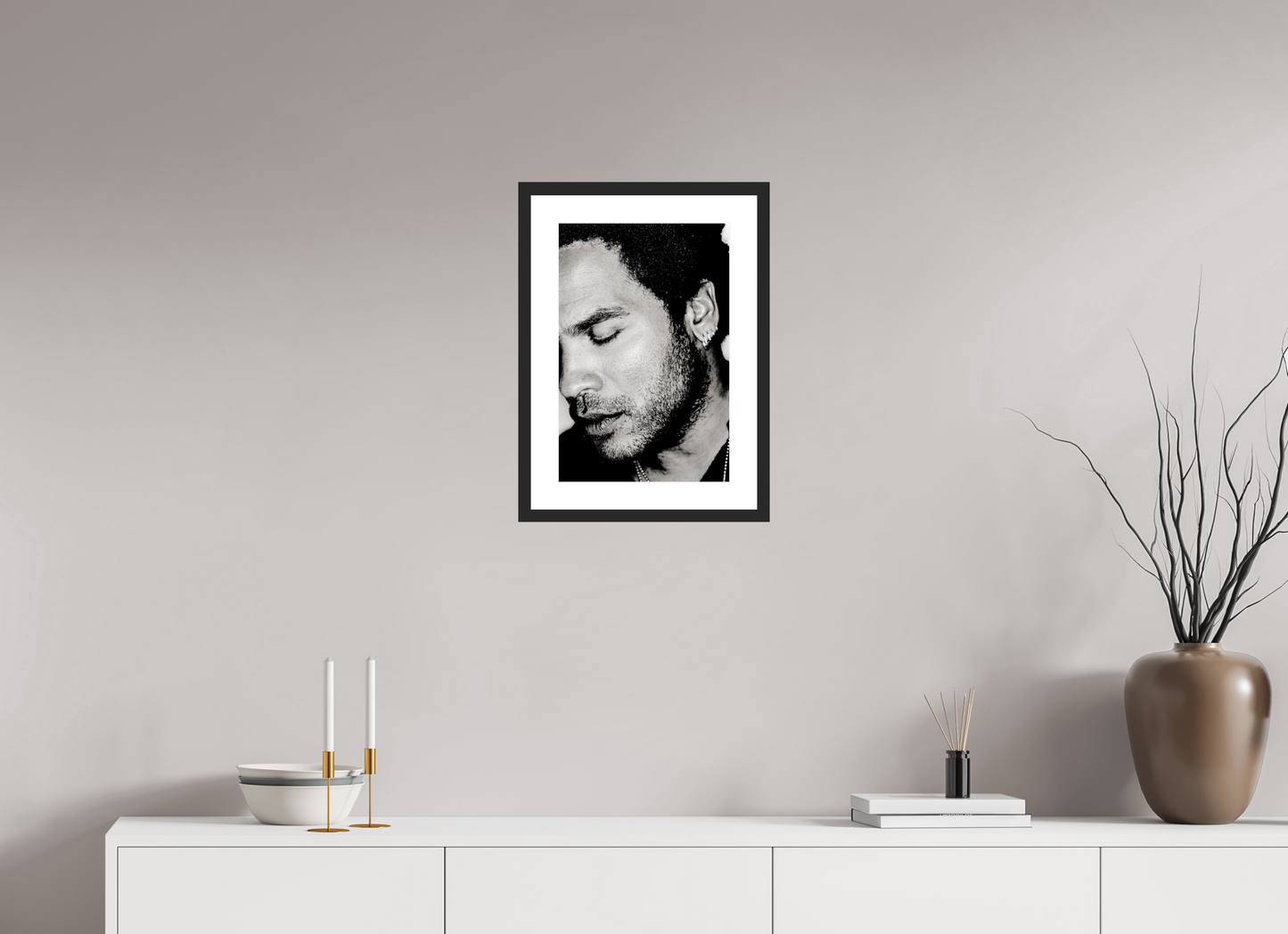 30 x 45 cm, Wood Frame with Passe-Partout | Black Matte Lenny Kravitz 10