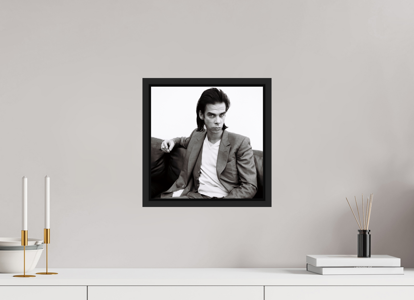 30 x 30 cm, Floater Frame | Black Matte Nick Cave 01