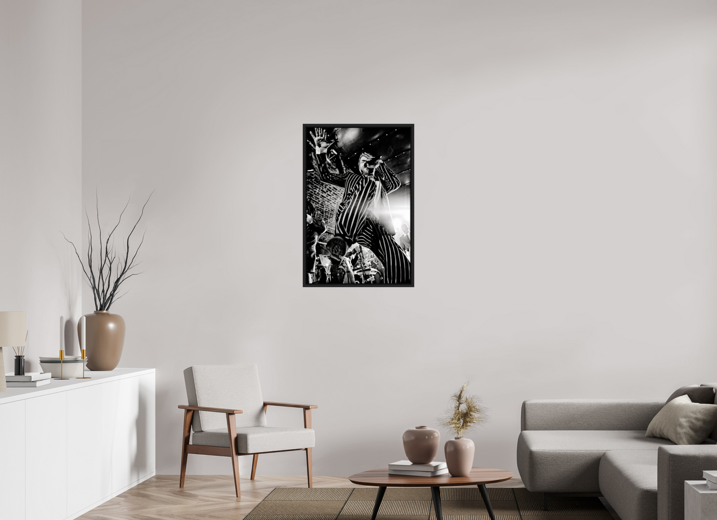 60 x 90 cm, Floater Frame | Black Matte Peter Fox - Seeed Live 01