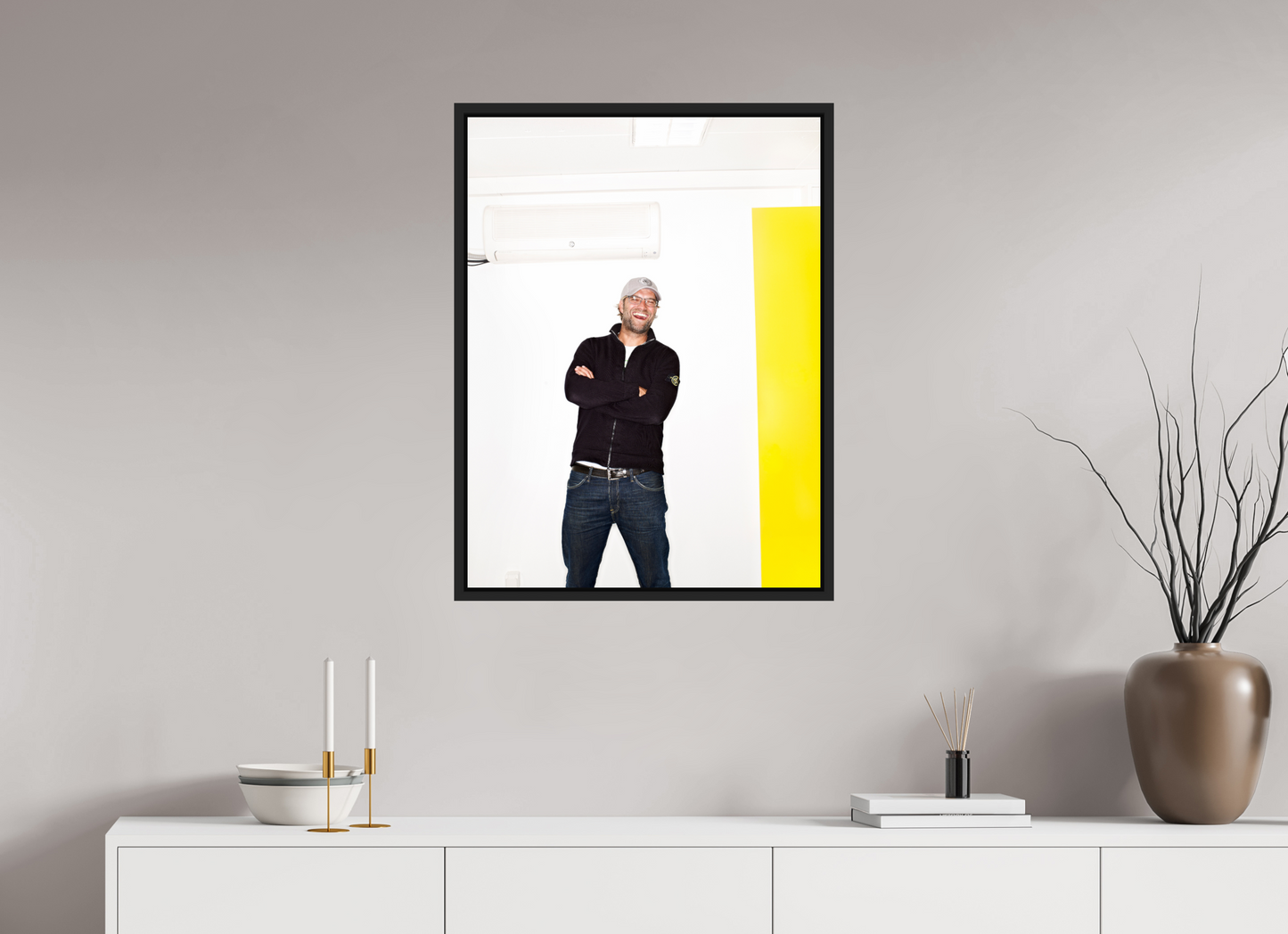 60 x 80 cm, Floater Frame | Black Matte Jürgen Klopp 01