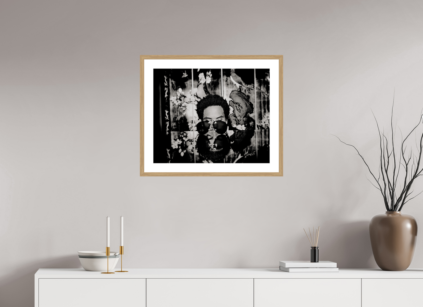 61,3 x 50 cm, Wood Frame with Passe-Partout | Oak Lenny Kravitz 04