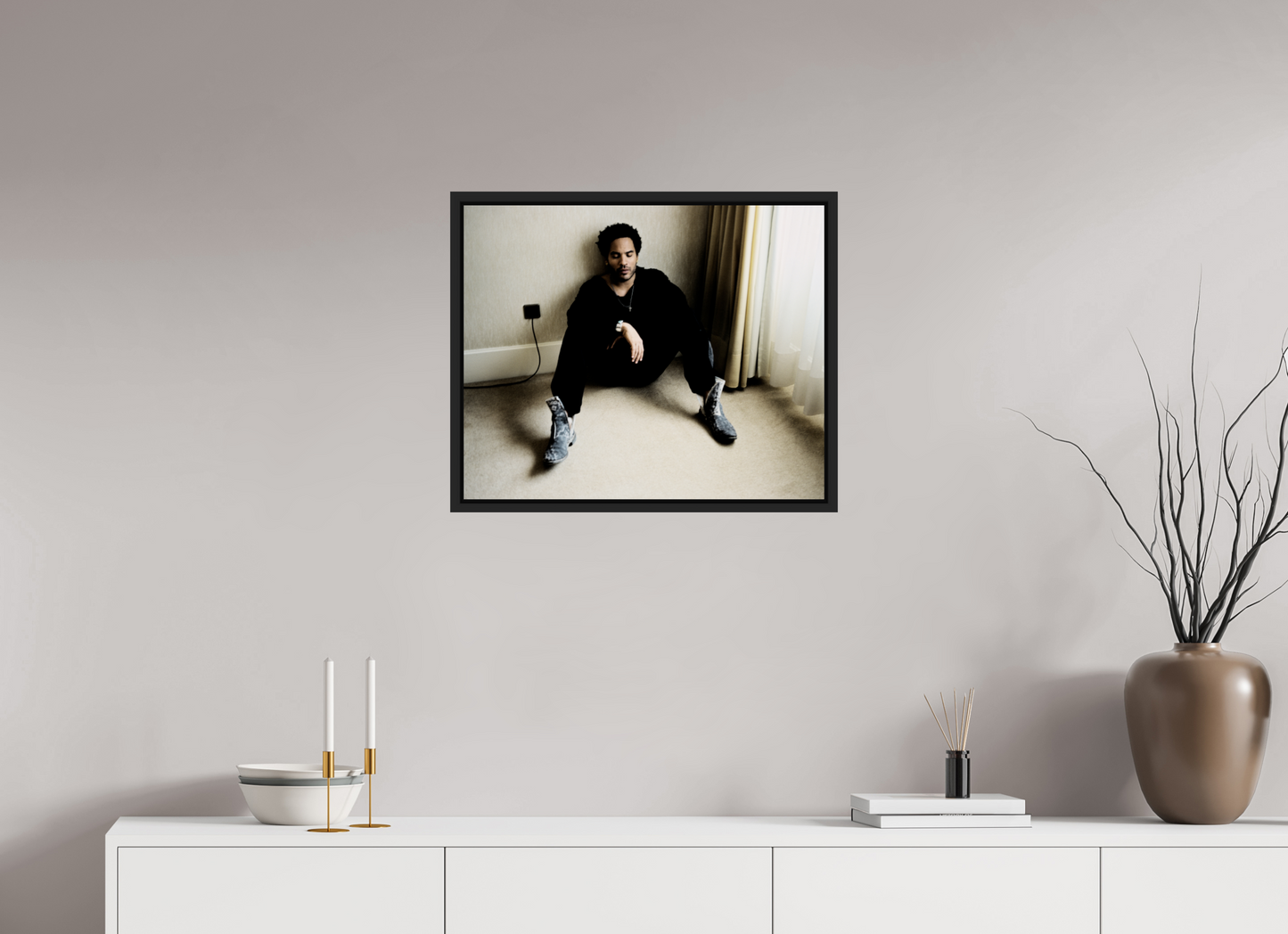 61,3 x 50 cm, Floater Frame | Black Matte Lenny Kravitz 07