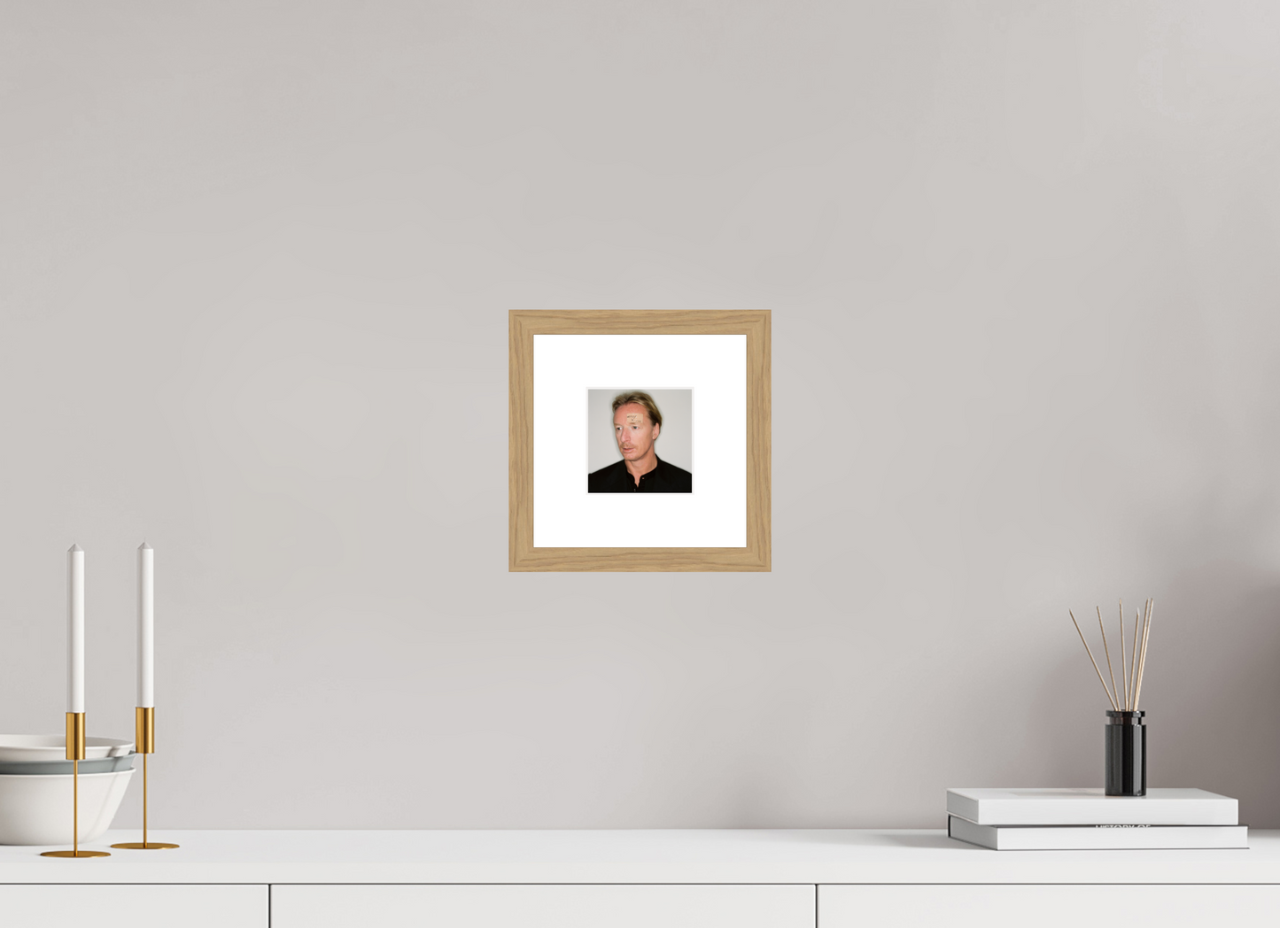 10 x 10 cm, Wood Frame with Passe-Partout | Oak DJ Hell 02