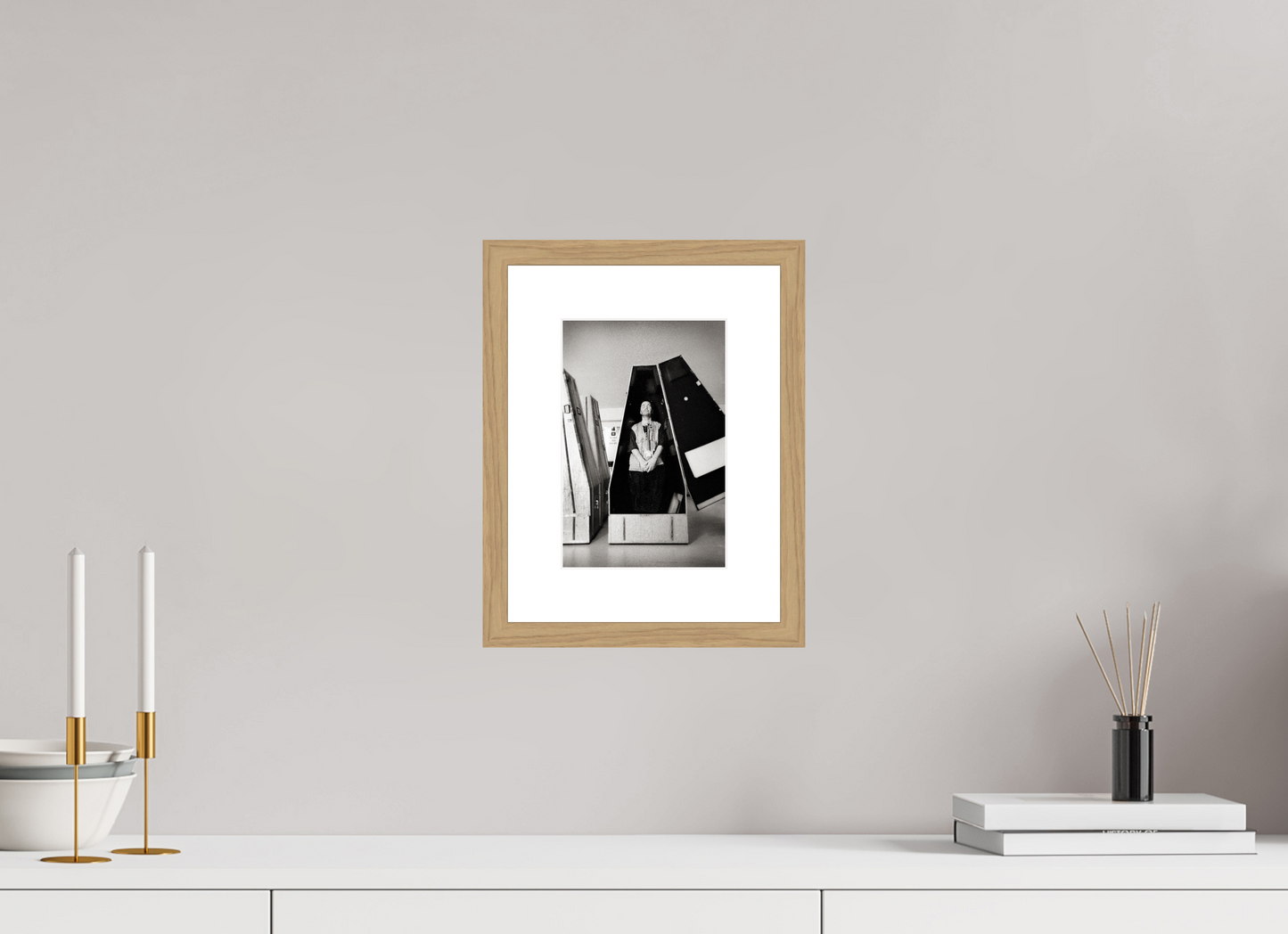 15 x 22,3 cm, Wood Frame with Passe-Partout | Oak Nigel Kennedy 01