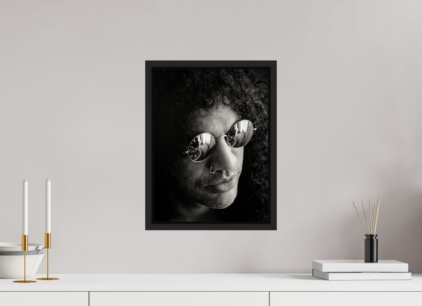 30 x 40 cm, Floater Frame | Black Matte Slash 05