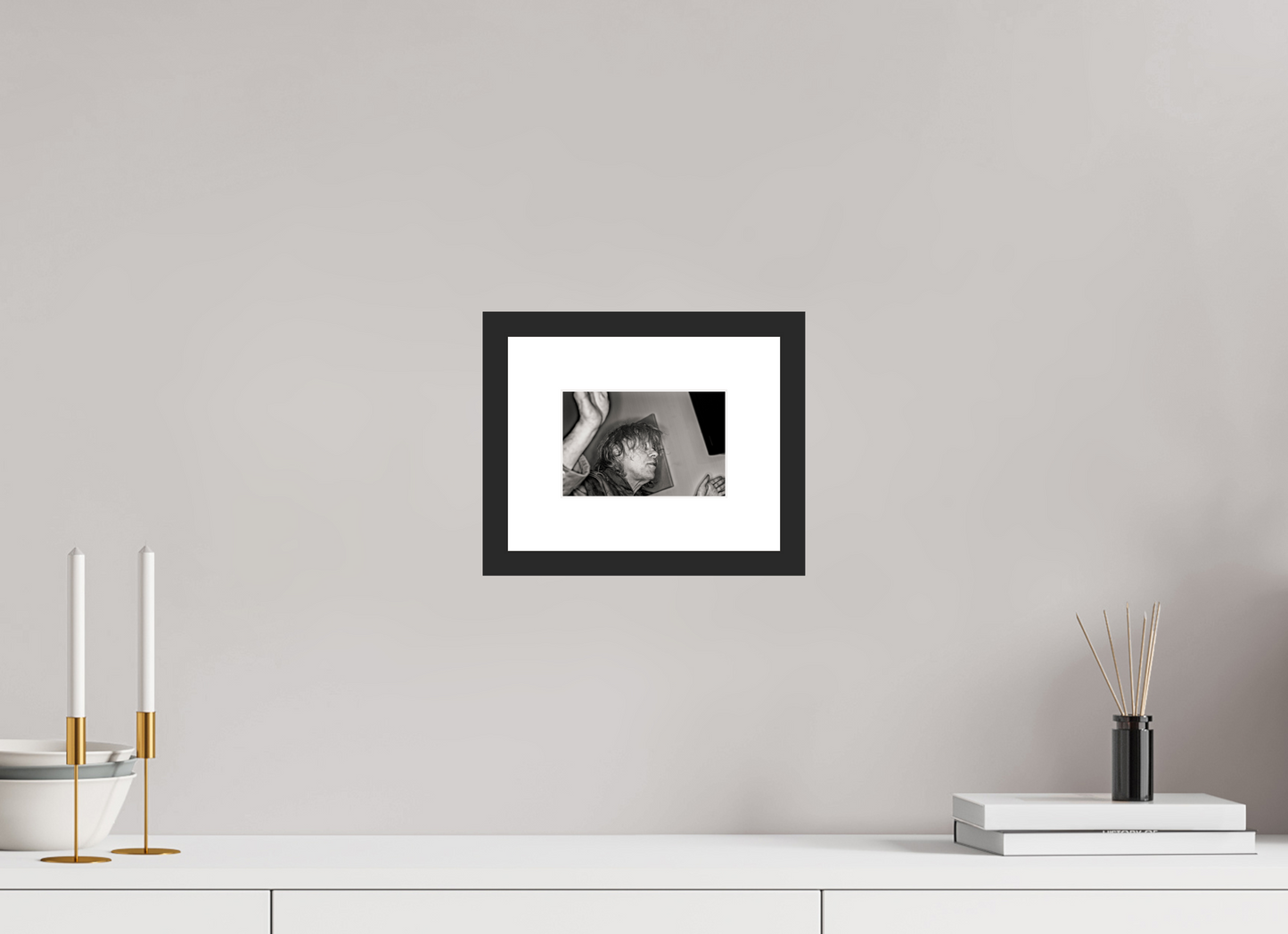 15 x 10 cm, Wood Frame with Passe-Partout | Black Matte Bob Geldof 08