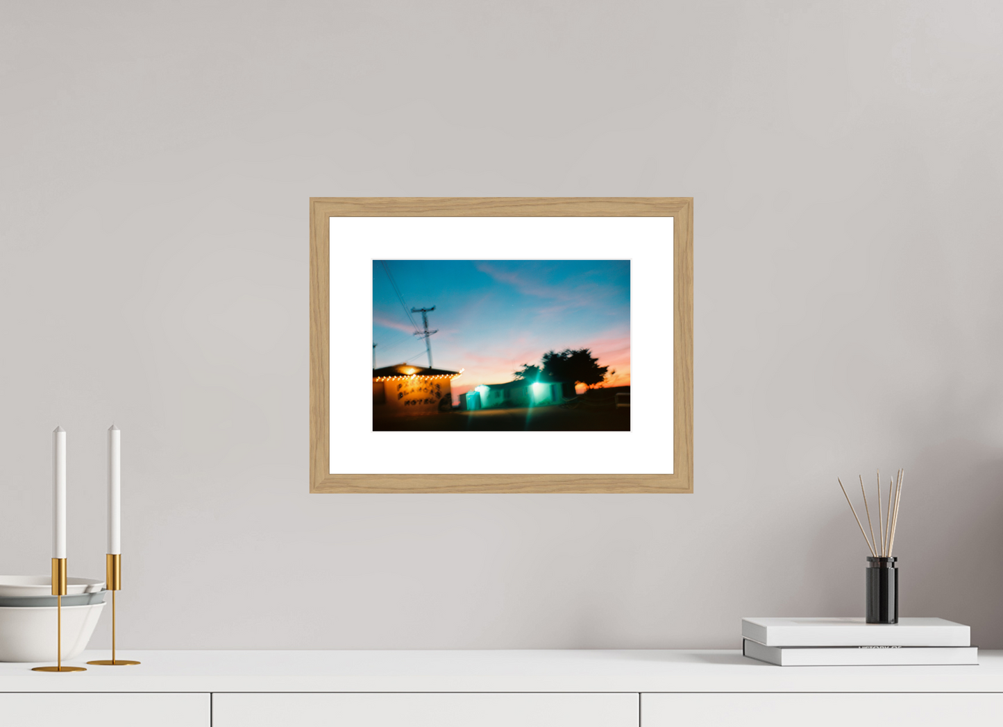 29,6 x 20 cm, Wood Frame with Passe-Partout | Oak USA - Agfa Clack 03